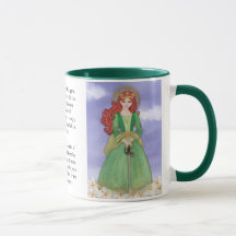 St. Dymphna Waterverf Prayer Tea Coffee
