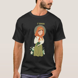 St Dymphna Zuiverheid Lelie Patroonheilige Geestel T-shirt
