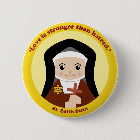 St. Edith Stein Ronde Button 5,7 Cm (Voorkant)