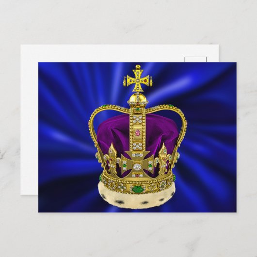 St Edwards Crown met Fur Briefkaart (Voorkant / Achterkant)