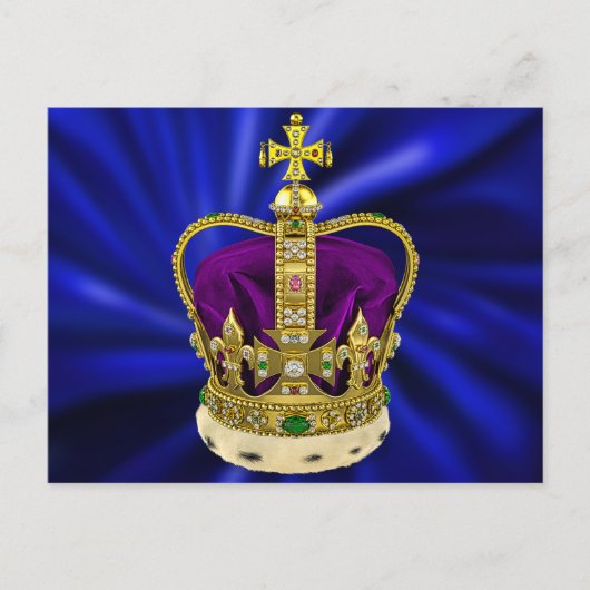 St Edwards Crown met Fur Briefkaart (Voorkant)