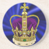 St Edwards Crown met Fur Zandsteen Onderzetter (Voorkant)