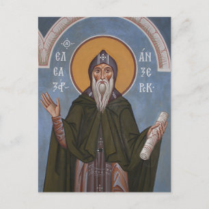 St. Eleazar van Anzersk Eiland Solovki icoon Briefkaart