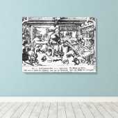 St. Eligius als goudsmid in zijn werkplaats Canvas Afdruk (Insitu (Houten vloer))