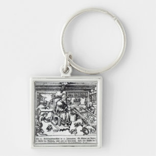 St. Eligius als goudsmid in zijn werkplaats Sleutelhanger