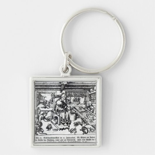 St. Eligius als goudsmid in zijn werkplaats Sleutelhanger (Voorkant)