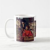 St. Eligius in zijn Goldsmith workshop, van Christ Koffiemok (Links)