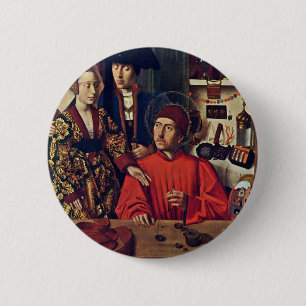 St. Eligius in zijn Goldsmith workshop, van Christ Ronde Button 5,7 Cm