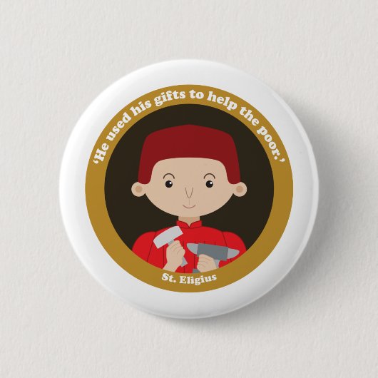 St. Eligius Ronde Button 5,7 Cm (Voorkant)