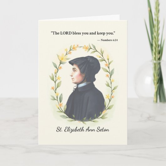 St Elizabeth Ann Seton Gods vrede en zegeningen Kaart (Voorkant)