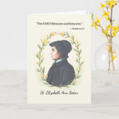 St Elizabeth Ann Seton Gods vrede en zegeningen Kaart (Gele Bloem)
