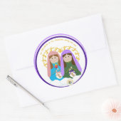 St. Elizabeth van de Visitatie Ronde Sticker (Envelop)