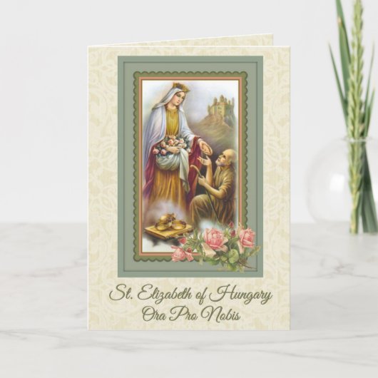 St. Elizabeth van het Hongaarse katholieke gebed Kaart (Voorkant)