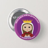 St. Elizabeth van Hongarije Ronde Button 5,7 Cm (Voorkant /achterkant)