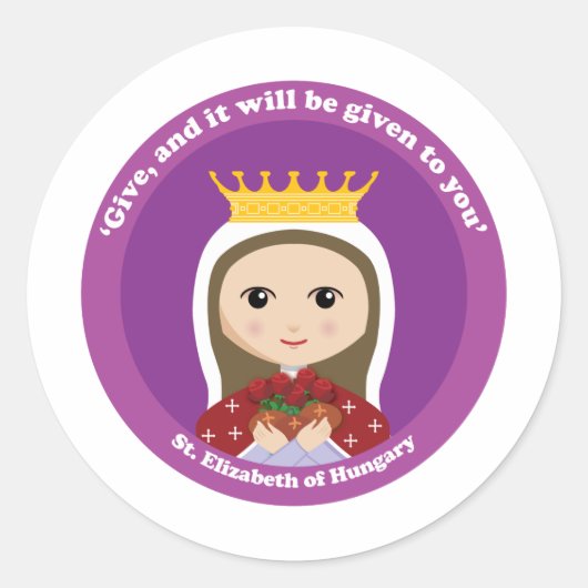St. Elizabeth van Hongarije Ronde Sticker (Voorkant)