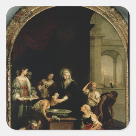 St. Elizabeth van Hongarije Vierkante Sticker (Voorkant)