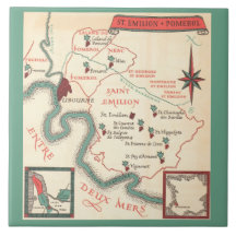 St. Emilion Bordeaux wijnkaart keramische tegel