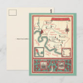 St. Emilion Bordeaux Wine Map Briefkaart (Voorkant / Achterkant)