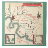 St. Emilion Bordeaux Wine Map Ceramic Tile Tegeltje (Voorkant)