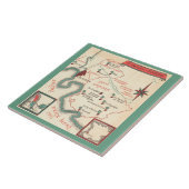 St. Emilion Bordeaux Wine Map  Ceramic Tile Tegeltje (Zijkant)