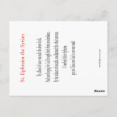 St. Ephraim de Syrische prentenkaart Briefkaart (Achterkant)