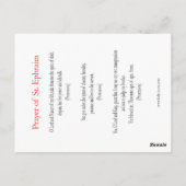 St. Ephraim's gebedskaart Briefkaart (Achterkant)