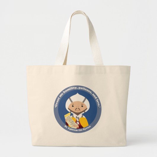St. Ephrem van Syrië Grote Tote Bag (Voorkant)