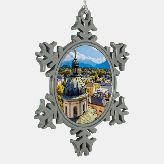 St. Erhardkerk, Salzburg, Oostenrijk, Tin Sneeuwvlok Ornament (Links)