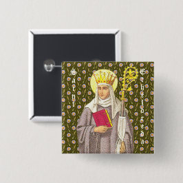St. Etheldreda (Audrey) (P 003) Vierkante Button 5,1 Cm