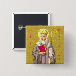 St. Etheldreda (Audrey) (P 003) Vierkante Button 5,1 Cm