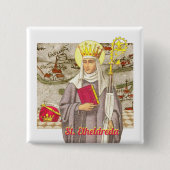 St. Etheldreda (Audrey) (P 003) Vierkante Button 5,1 Cm (Voorkant)