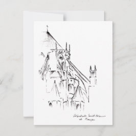 St. Etienne Cathedral, Bourges France Urban Sketch Briefkaart