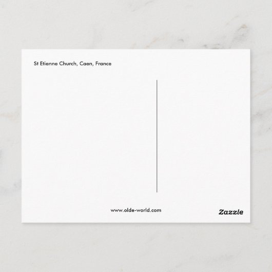 St Etienne Church, Caen, Frankrijk Briefkaart (Achterkant)