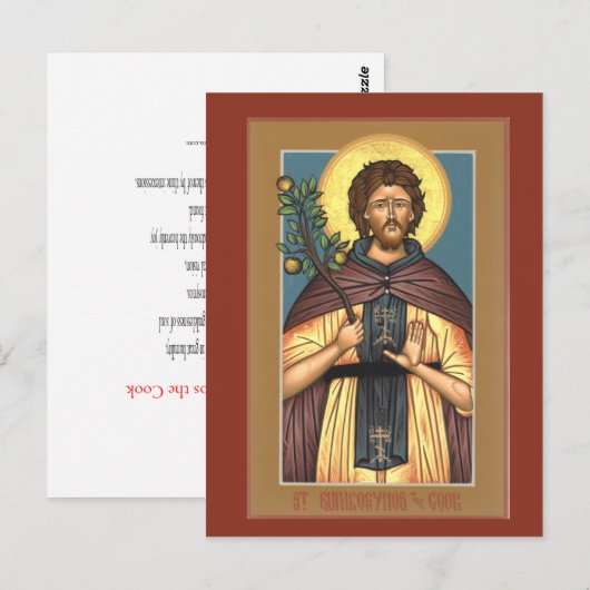 St. Euphrosynos de Cook Prayer Card Briefkaart (Voorkant / Achterkant)