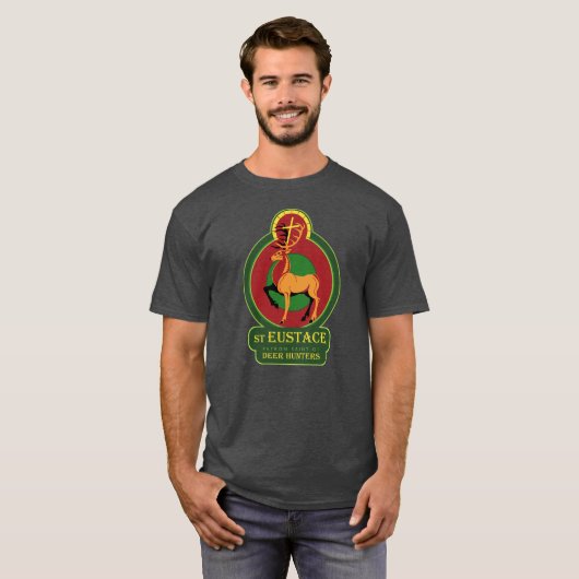 St. Eustace, Martyr, Patron Saint of Deer Hunters T-shirt (Voorkant volledig)