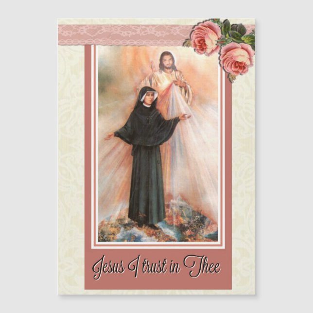 St. Faustina 5"x7" Thin Magnetic Card (Voorkant)