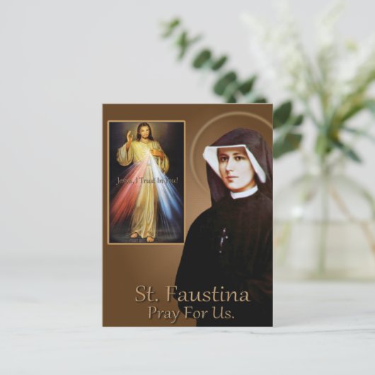 ST FAUSTINA BRIEFKAART (Staand voorkant)