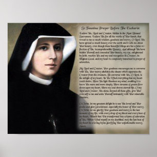 St. Faustina gebed voor de eucharist. Poster