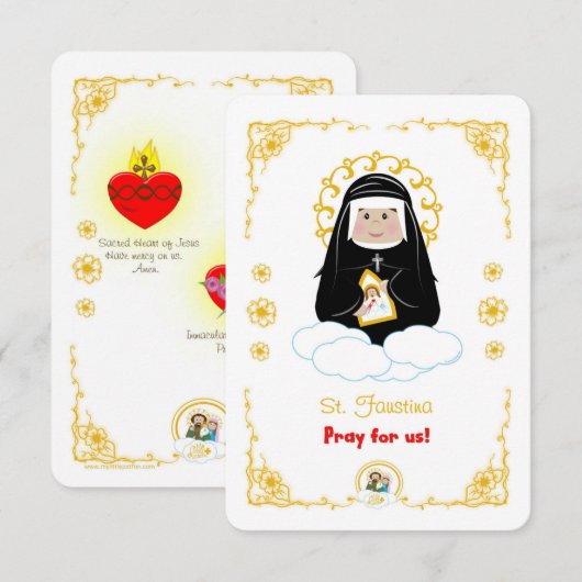 St. Faustina Heilige Kaart (Voorkant / Achterkant)