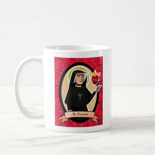 St. Faustina Jesus, ik vertrouw op jullie goddelij Koffiemok (Links)