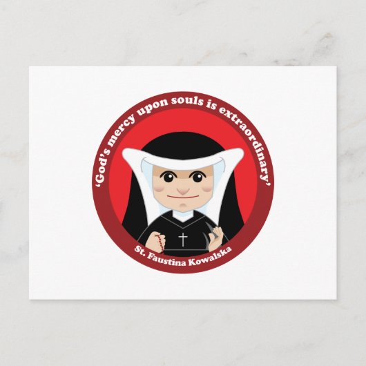 St. Faustina Kowalska Briefkaart (Voorkant)