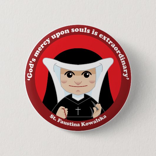 St. Faustina Kowalska Ronde Button 5,7 Cm (Voorkant)