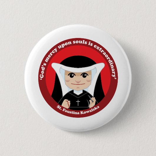 St. Faustina Kowalska Ronde Button 5,7 Cm (Voorkant)