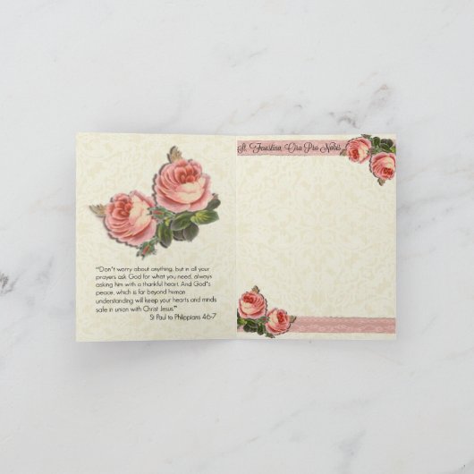 St. Faustina Note Card Kaart (Binnen)