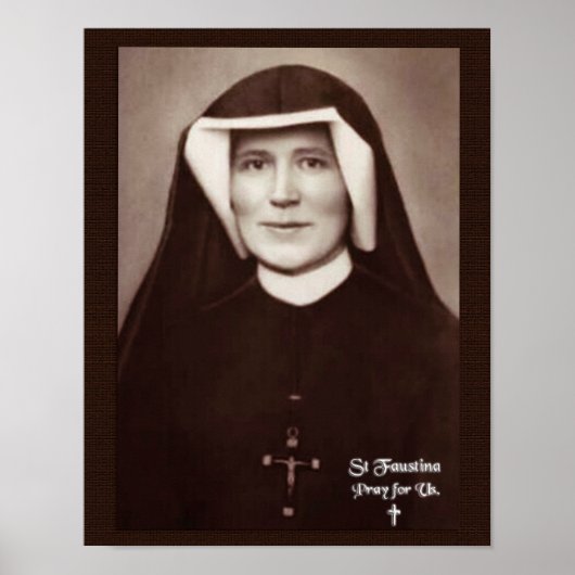 St. Faustina Pray voor ons Poster (Voorkant)