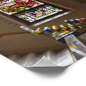 St. Fidelis Glas in lood Window, Victoria, Kansas Poster (Hoek)