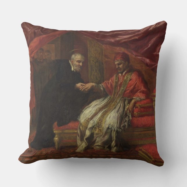 St. Filippo Neri Curing Pope Clemente VIII Kussen (Voorkant)