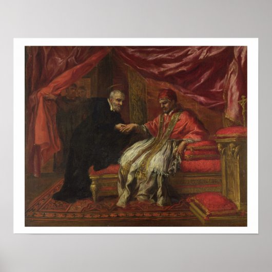 St. Filippo Neri Curing Pope Clemente VIII Poster (Voorkant)