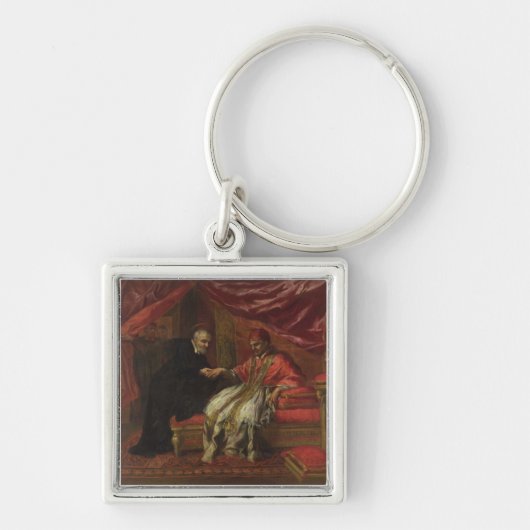 St. Filippo Neri Curing Pope Clemente VIII Sleutelhanger (Voorkant)