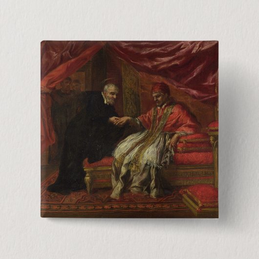 St. Filippo Neri Curing Pope Clemente VIII Vierkante Button 5,1 Cm (Voorkant)
